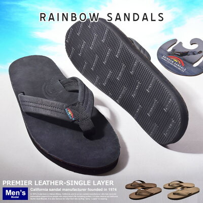 RAINBOW SANDALS レインボーサンダル サンダル 全3色プレミアムレザーシングルレイヤー PREMIER LEATHER-SINGLE LAYER301ALTS DKBP PBLK EXPR メンズ
