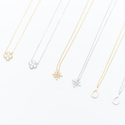 \今だけ限定価格!/ 【silver925】プチモチーフネックレス【 シルバーピアス モチーフ ピアス シルバーアクセ ゴールドピアス ゴールド フラワー 結晶 クリスタル 雪の結晶 シズク 雫 涙 ピアス シルバー シルバー925】ssac S20