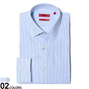 ヒューゴボス ビジネスシャツ メンズ ヒューゴボス メンズ ドレスシャツ HUGOBOSS ワイシャツ 長袖 イージーアイロン ストライプ SLIM FIT ブランド Yシャツ ワイドカラー スリム HBKENNO1019320