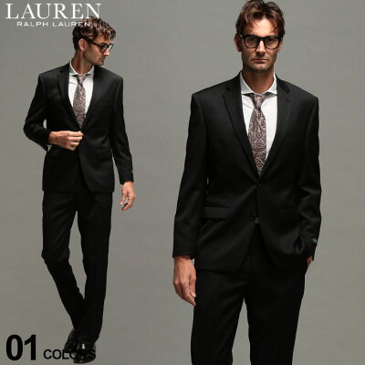 ローレンラルフローレン メンズ スーツ LAUREN RALPH LAUREN ウール100% ストライプ シングル 2ツ釦 ノータック ULTRAFLEX ブランド ビジネス RLLETO1RZL170S
