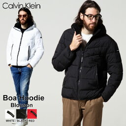 カルバン・クライン カルバンクライン メンズ Calvin Klein ジャケット 中綿 CK ボアフード ブランド アウター パディング ブルゾン 黒 白 赤 CKCM155201 SALE_2_a