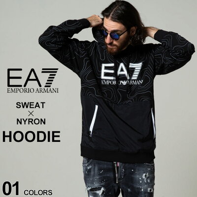 EMPORIO ARMANI EA7 エンポリオアルマーニ スウェット 切り替え プルオーバー パーカー ブランド メンズ トップス フード EA6KPM26PJF6Z SALE_1_e