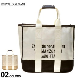 アルマーニ バッグ（メンズ） アルマーニ バッグ メンズ エンポリオアルマーニ EMPORIO ARMANI キャンバス ロゴ ショッパー ブランド 男性 鞄 トートバッグ スクエア EAY4N135Y112E