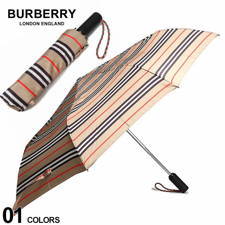 バーバリー 傘（レディース） バーバリー メンズ 傘 BURBERRY ブランド 折りたたみ傘 折り畳み 雨具 ロゴ プリント フォールディングアンブレラ ギフト プレゼント レディース BB8035652