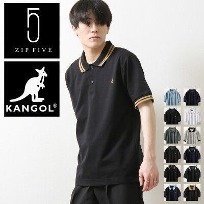 KANGOL ポロシャツ メンズ 半袖 半袖シャツ ワンポイント ゴルフウェア チェック柄 カンゴール ZIP ジップ 夏物 夏服 (kgaf-0305) #